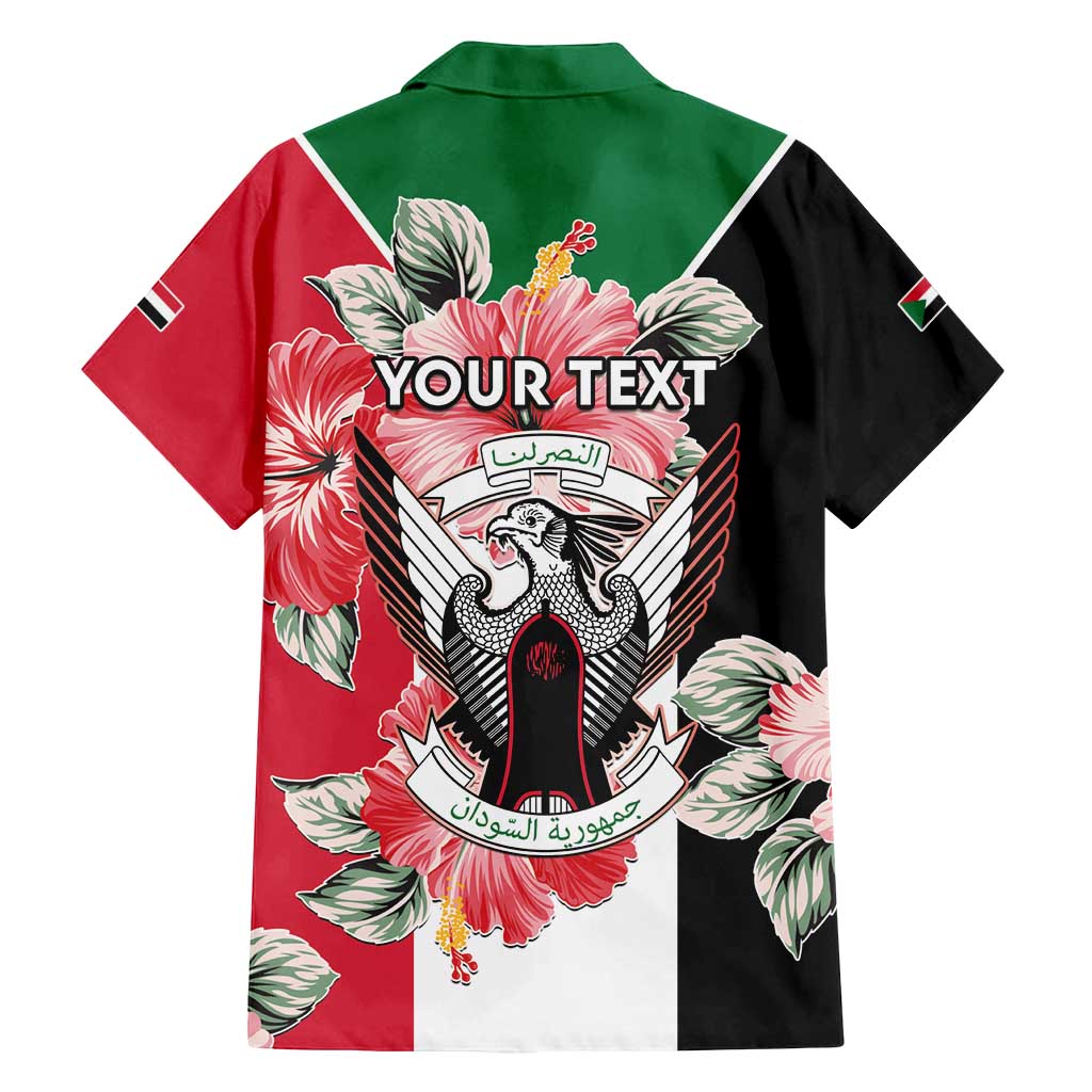 Personalised Sudan Independence Day Family Matching Off Shoulder Maxi Dress and Hawaiian Shirt Coat Of Arms Mix Hisbicus - Wonder Print Shop