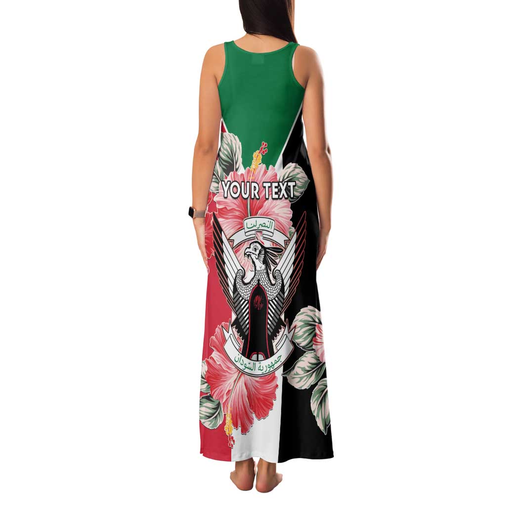 Personalised Sudan Independence Day Family Matching Tank Maxi Dress and Hawaiian Shirt Coat Of Arms Mix Hisbicus - Wonder Print Shop
