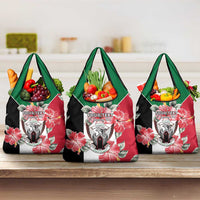 Personalised Sudan Independence Day Grocery Bag Coat Of Arms Mix Hisbicus