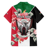 Personalised Sudan Independence Day Hawaiian Shirt Coat Of Arms Mix Hisbicus - Wonder Print Shop