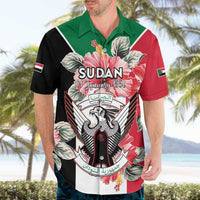 Personalised Sudan Independence Day Hawaiian Shirt Coat Of Arms Mix Hisbicus - Wonder Print Shop
