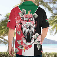 Personalised Sudan Independence Day Hawaiian Shirt Coat Of Arms Mix Hisbicus - Wonder Print Shop
