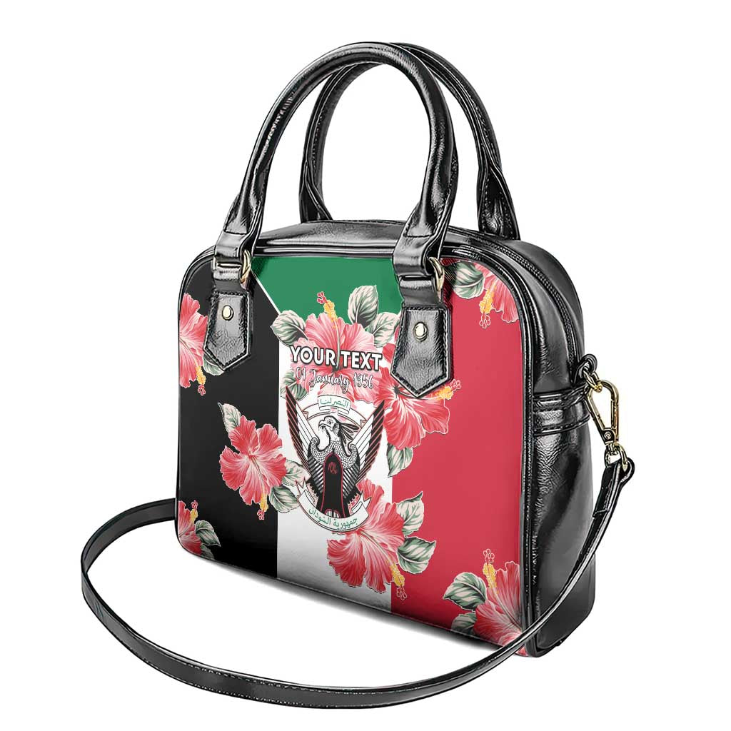 Personalised Sudan Independence Day Shoulder Handbag Coat Of Arms Mix Hisbicus