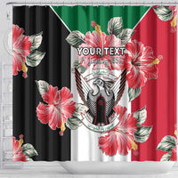 Personalised Sudan Independence Day Shower Curtain Coat Of Arms Mix Hisbicus