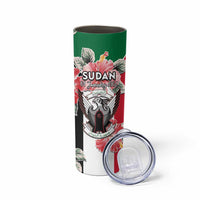 Personalised Sudan Independence Day Skinny Tumbler Coat Of Arms Mix Hisbicus - Wonder Print Shop