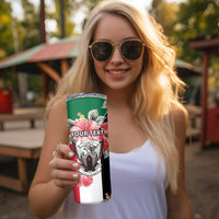 Personalised Sudan Independence Day Skinny Tumbler Coat Of Arms Mix Hisbicus - Wonder Print Shop