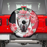 Personalised Sudan Independence Day Spare Tire Cover Coat Of Arms Mix Hisbicus - Wonder Print Shop
