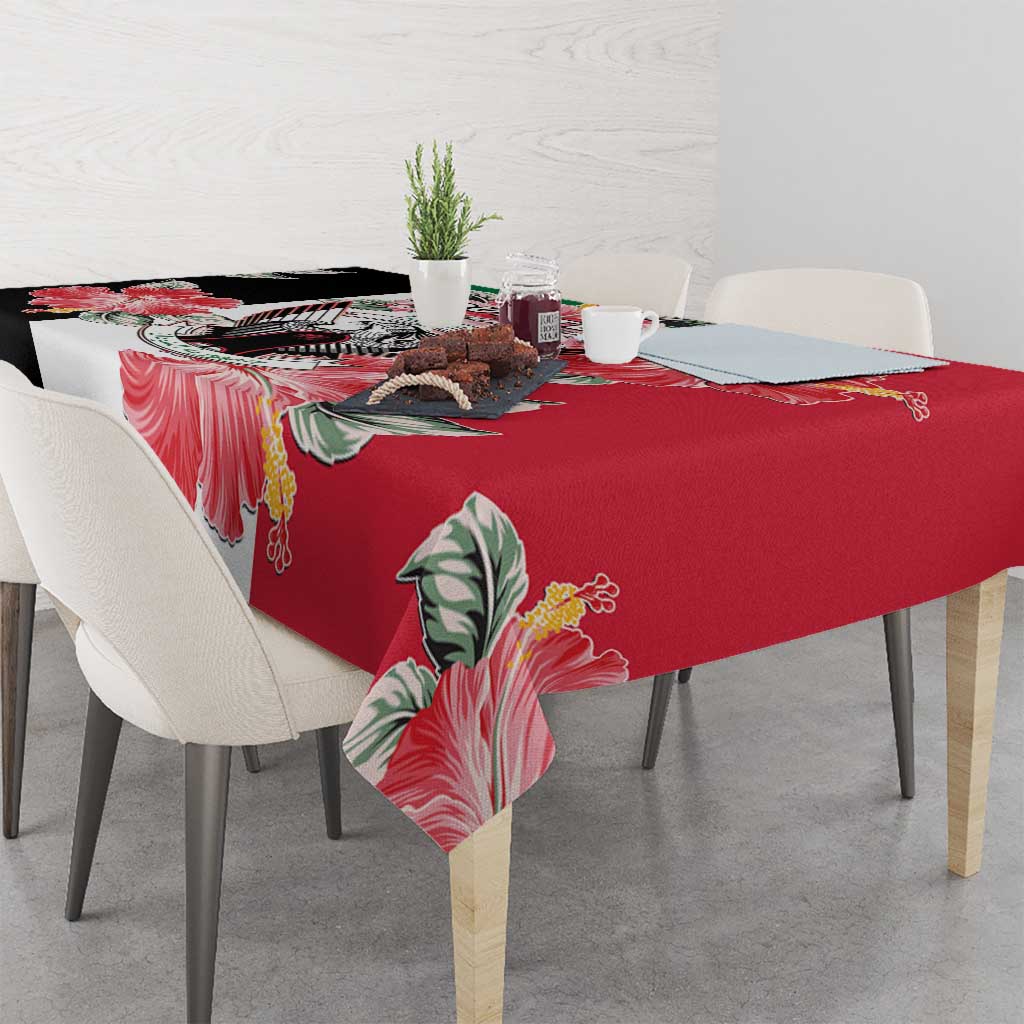 Personalised Sudan Independence Day Tablecloth Coat Of Arms Mix Hisbicus - Wonder Print Shop