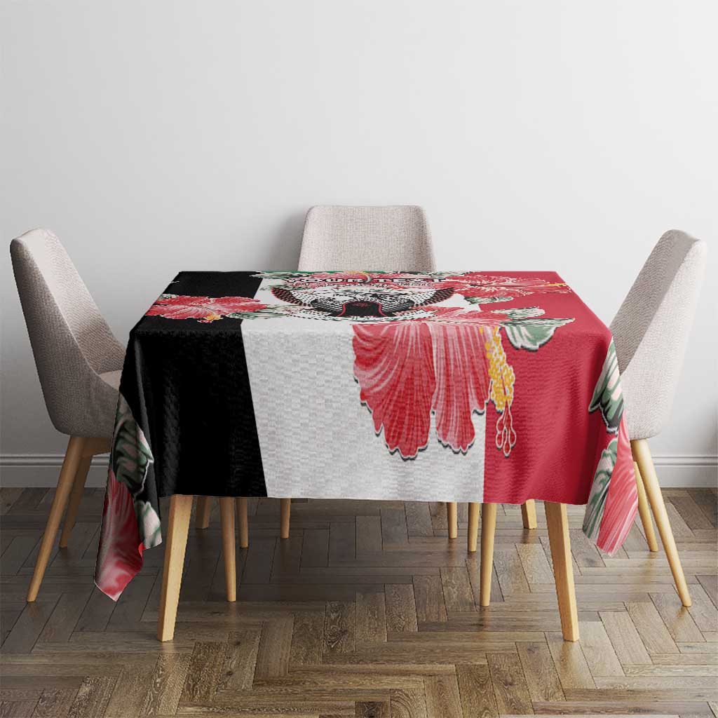 Personalised Sudan Independence Day Tablecloth Coat Of Arms Mix Hisbicus - Wonder Print Shop