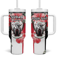 Personalised Sudan Independence Day Tumbler With Handle Coat Of Arms Mix Hisbicus - Wonder Print Shop