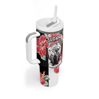 Personalised Sudan Independence Day Tumbler With Handle Coat Of Arms Mix Hisbicus - Wonder Print Shop