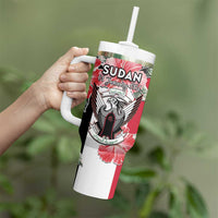 Personalised Sudan Independence Day Tumbler With Handle Coat Of Arms Mix Hisbicus - Wonder Print Shop