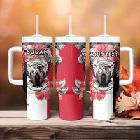 Personalised Sudan Independence Day Tumbler With Handle Coat Of Arms Mix Hisbicus - Wonder Print Shop