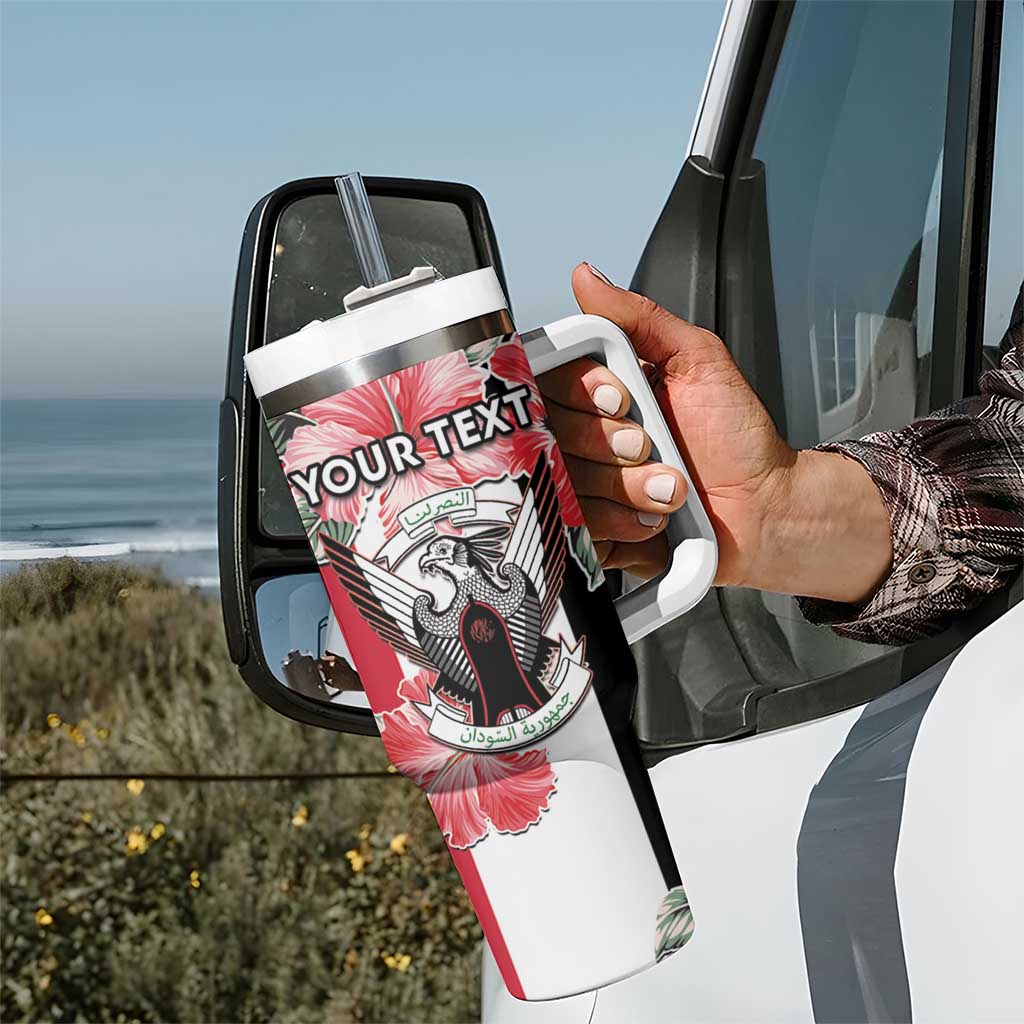 Personalised Sudan Independence Day Tumbler With Handle Coat Of Arms Mix Hisbicus - Wonder Print Shop