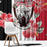 Personalised Sudan Independence Day Window Curtain Coat Of Arms Mix Hisbicus - Wonder Print Shop