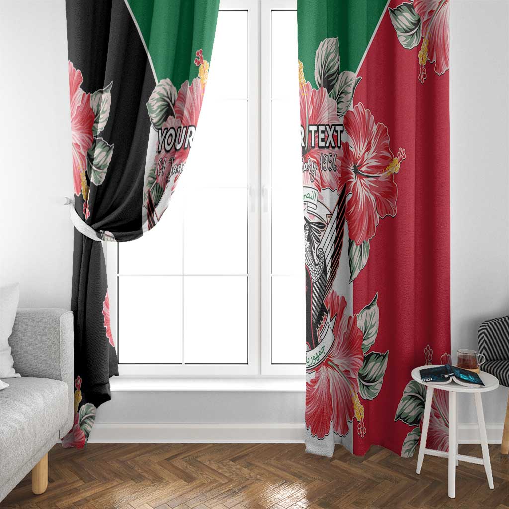 Personalised Sudan Independence Day Window Curtain Coat Of Arms Mix Hisbicus - Wonder Print Shop
