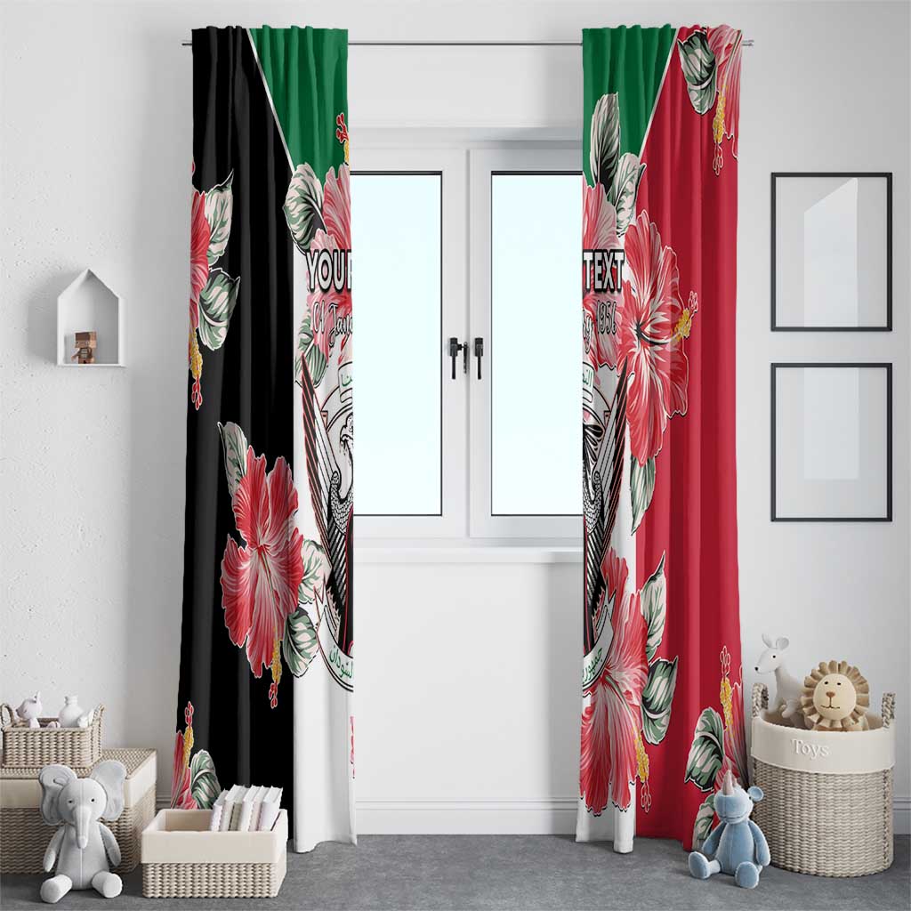Personalised Sudan Independence Day Window Curtain Coat Of Arms Mix Hisbicus - Wonder Print Shop