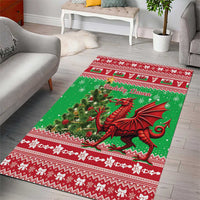 Wales Christmas Area Rug Welsh Dragon Nadolig Llawen - Wonder Print Shop