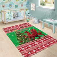 Wales Christmas Area Rug Welsh Dragon Nadolig Llawen - Wonder Print Shop