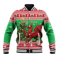 Wales Christmas Baseball Jacket Welsh Dragon Nadolig Llawen - Wonder Print Shop