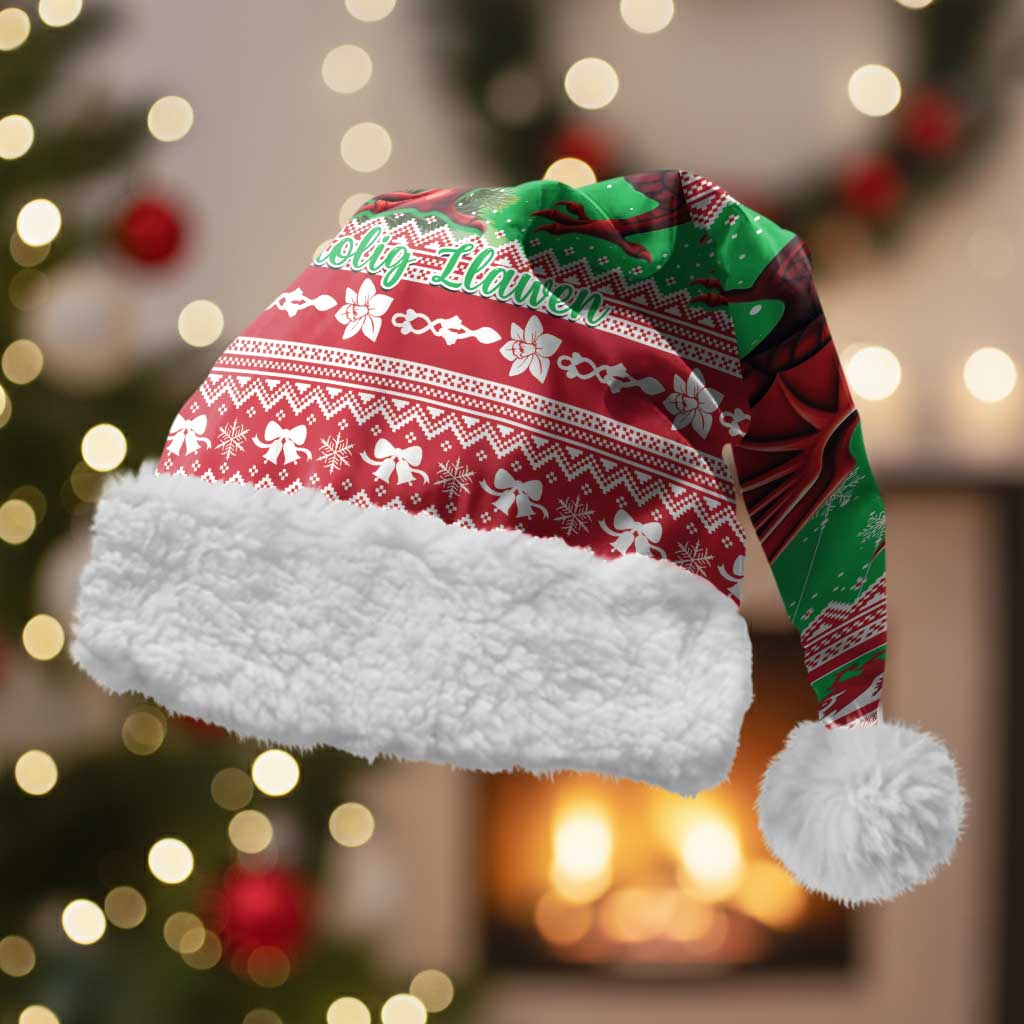 Wales Christmas Santa Hat Welsh Dragon Nadolig Llawen - Wonder Print Shop