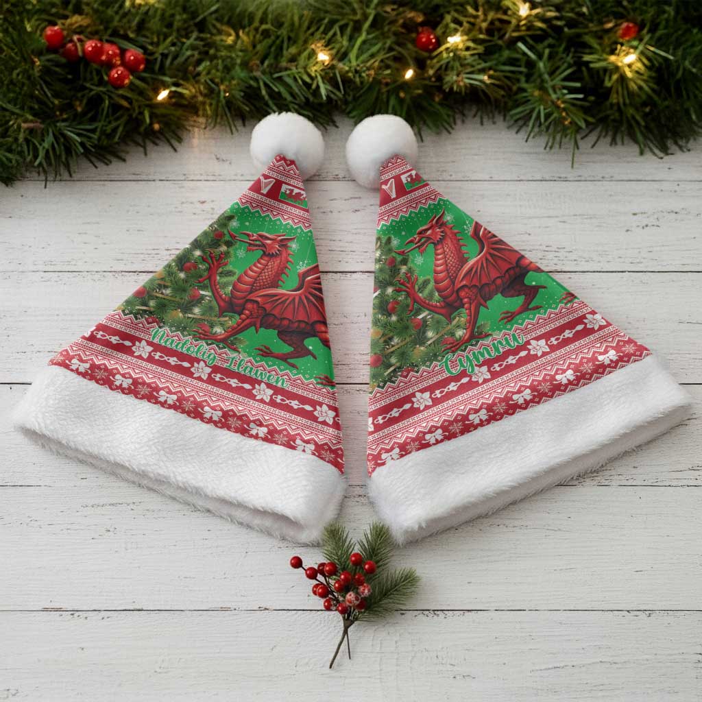 Wales Christmas Santa Hat Welsh Dragon Nadolig Llawen - Wonder Print Shop