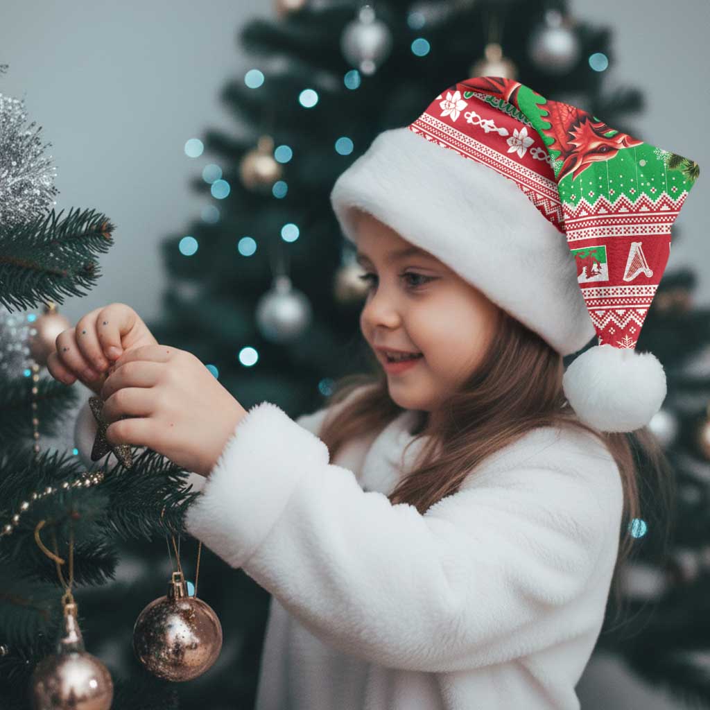 Wales Christmas Santa Hat Welsh Dragon Nadolig Llawen - Wonder Print Shop