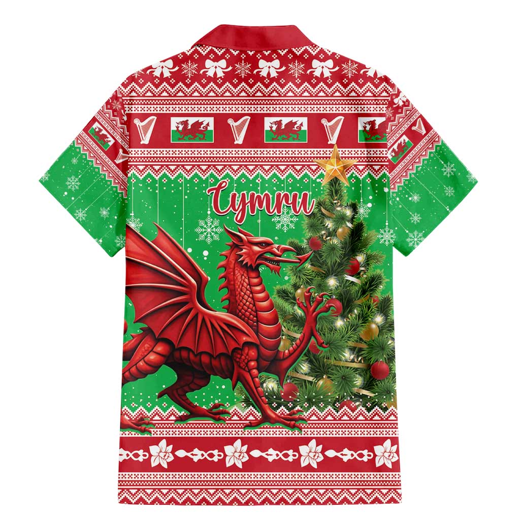 Wales Christmas Family Matching Mermaid Dress and Hawaiian Shirt Welsh Dragon Nadolig Llawen - Wonder Print Shop