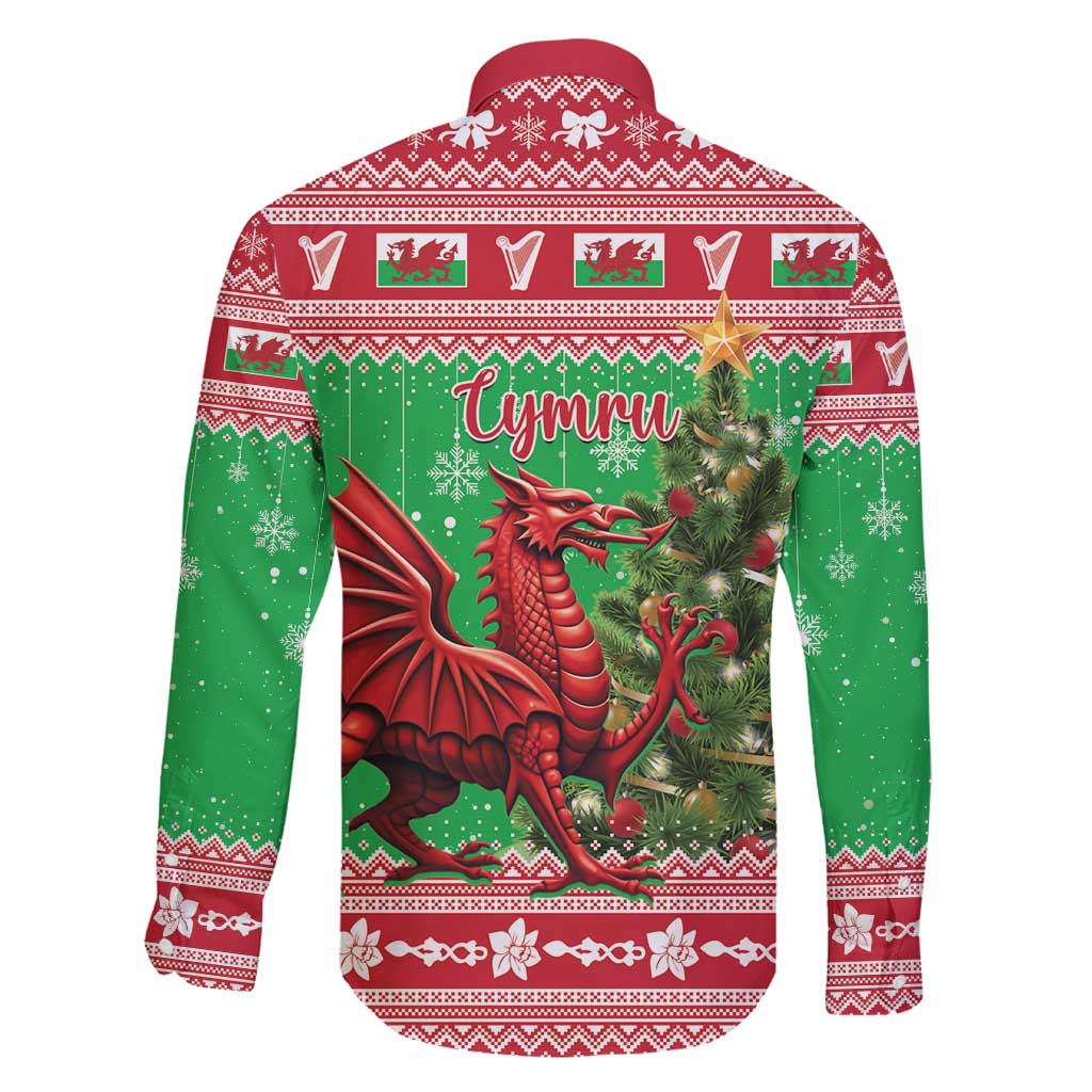 Wales Christmas Family Matching Off Shoulder Short Dress and Hawaiian Shirt Welsh Dragon Nadolig Llawen - Wonder Print Shop