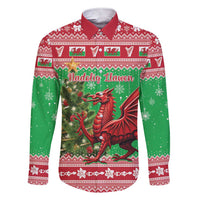 Wales Christmas Family Matching Short Sleeve Bodycon Dress and Hawaiian Shirt Welsh Dragon Nadolig Llawen - Wonder Print Shop