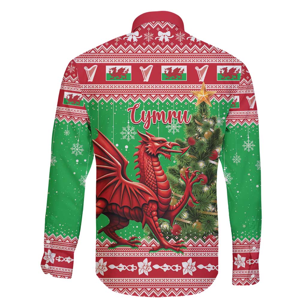 Wales Christmas Family Matching Short Sleeve Bodycon Dress and Hawaiian Shirt Welsh Dragon Nadolig Llawen - Wonder Print Shop