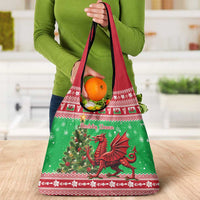 Wales Christmas Grocery Bag Welsh Dragon Nadolig Llawen