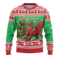 Wales Christmas Ugly Christmas Sweater Welsh Dragon Nadolig Llawen - Wonder Print Shop