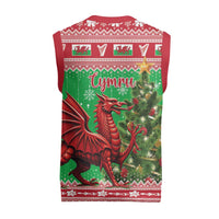 Wales Christmas Knitted V-Neck Vest Welsh Dragon Nadolig Llawen - Wonder Print Shop