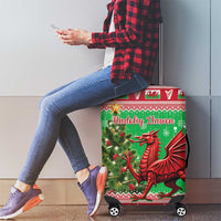 Wales Christmas Luggage Cover Welsh Dragon Nadolig Llawen - Wonder Print Shop