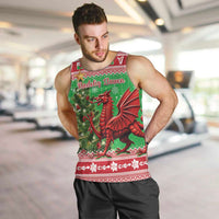 Wales Christmas Men Tank Top Welsh Dragon Nadolig Llawen - Wonder Print Shop