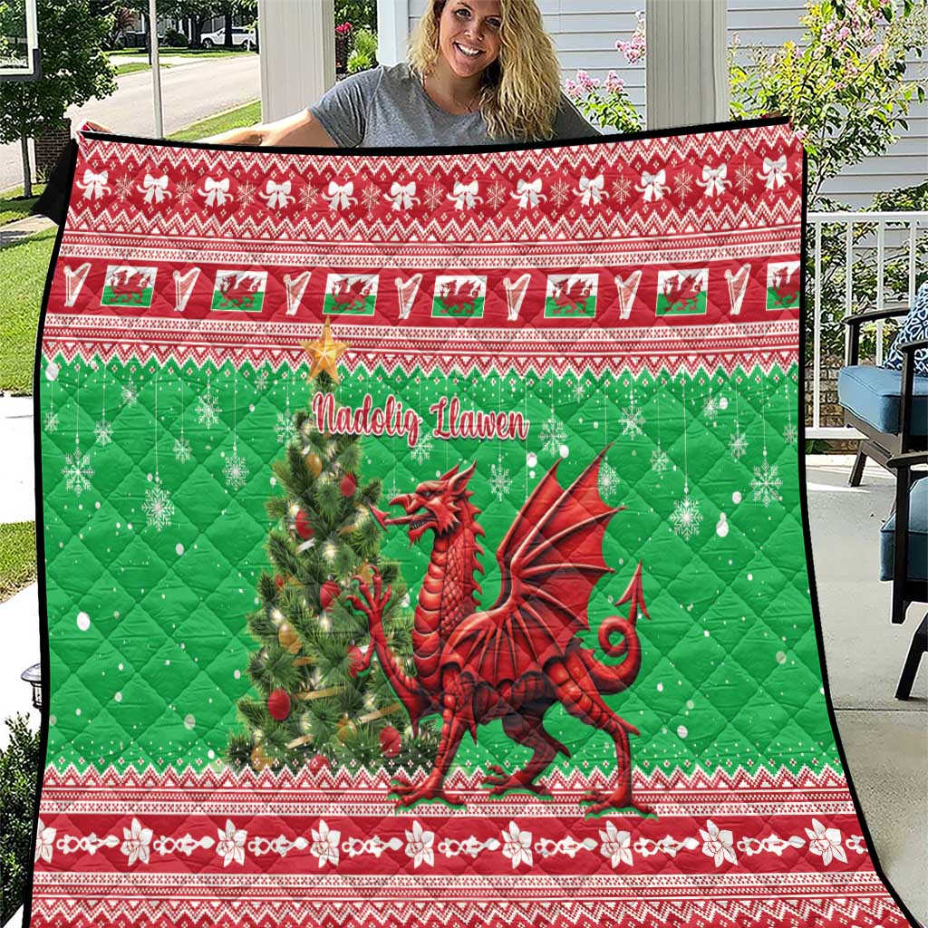 Wales Christmas Quilt Welsh Dragon Nadolig Llawen - Wonder Print Shop