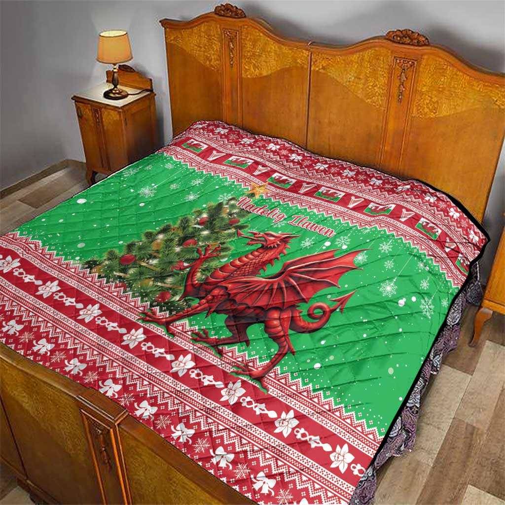 Wales Christmas Quilt Welsh Dragon Nadolig Llawen - Wonder Print Shop