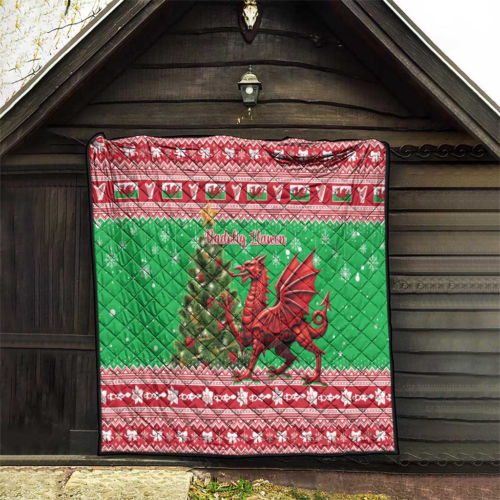Wales Christmas Quilt Welsh Dragon Nadolig Llawen - Wonder Print Shop