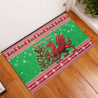 Wales Christmas Rubber Doormat Welsh Dragon Nadolig Llawen - Wonder Print Shop