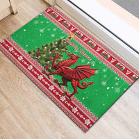Wales Christmas Rubber Doormat Welsh Dragon Nadolig Llawen - Wonder Print Shop