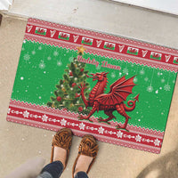 Wales Christmas Rubber Doormat Welsh Dragon Nadolig Llawen - Wonder Print Shop