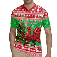 Wales Christmas Rugby Jersey Welsh Dragon Nadolig Llawen - Wonder Print Shop