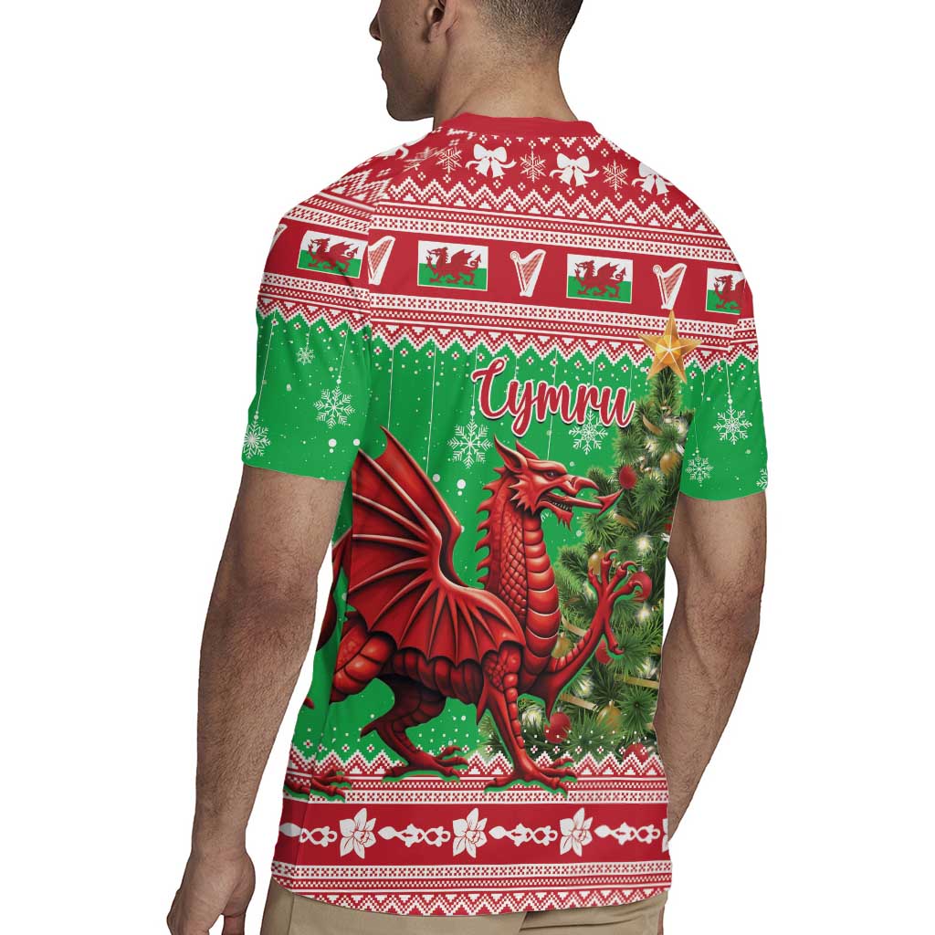 Wales Christmas Rugby Jersey Welsh Dragon Nadolig Llawen - Wonder Print Shop