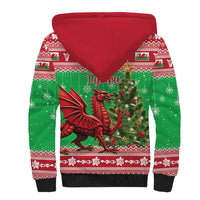Wales Christmas Sherpa Hoodie Welsh Dragon Nadolig Llawen - Wonder Print Shop