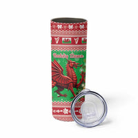 Wales Christmas Skinny Tumbler Welsh Dragon Nadolig Llawen - Wonder Print Shop