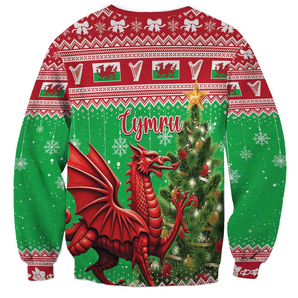 Wales Christmas Sweatshirt Welsh Dragon Nadolig Llawen - Wonder Print Shop