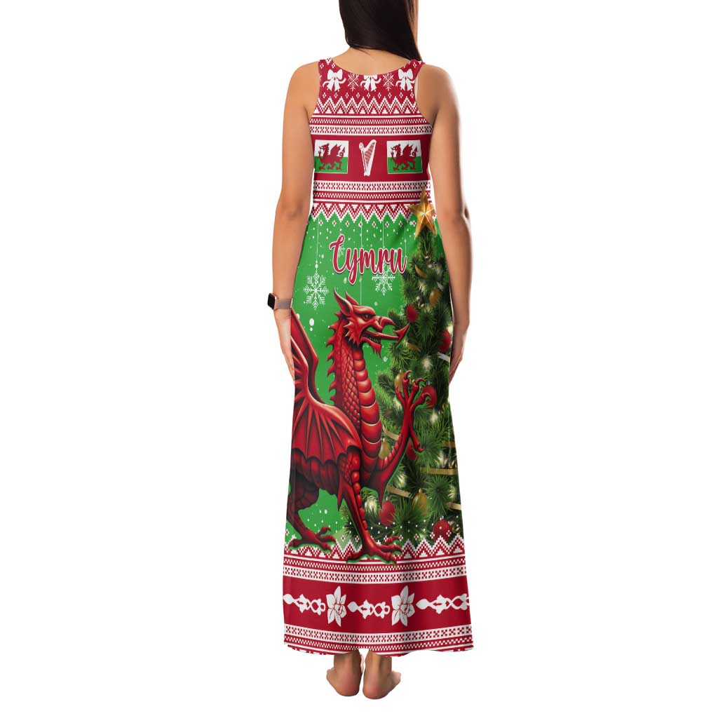 Wales Christmas Tank Maxi Dress Welsh Dragon Nadolig Llawen - Wonder Print Shop