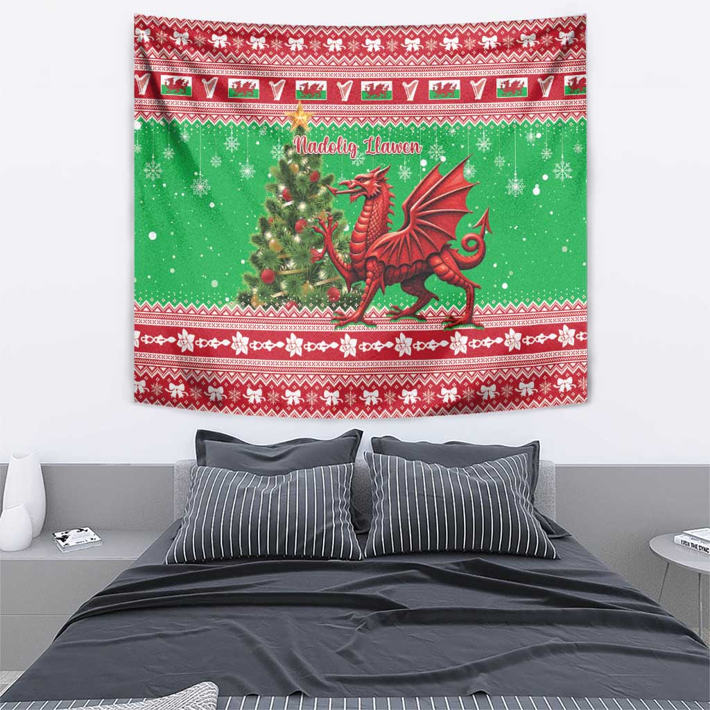 Wales Christmas Tapestry Welsh Dragon Nadolig Llawen - Wonder Print Shop