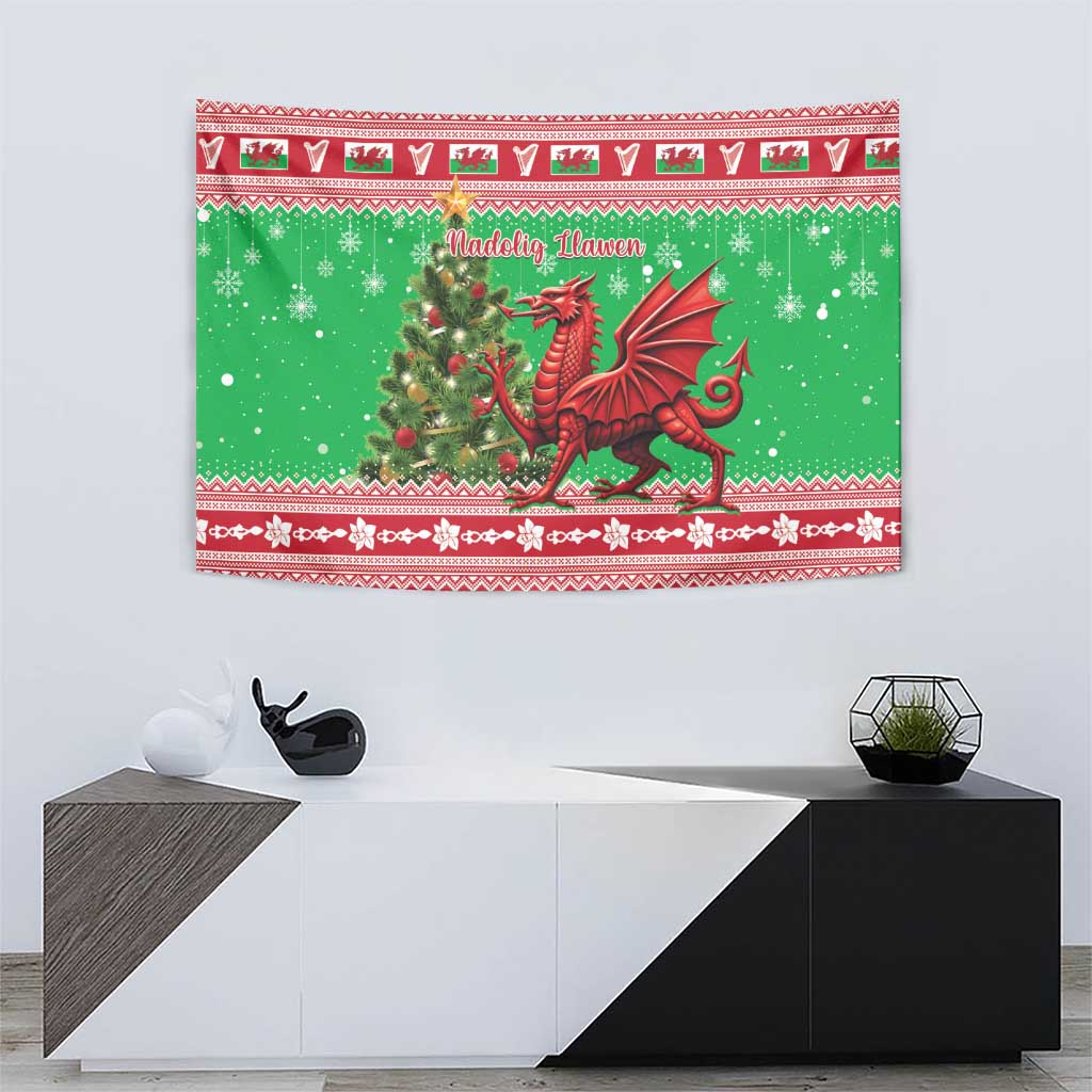 Wales Christmas Tapestry Welsh Dragon Nadolig Llawen - Wonder Print Shop